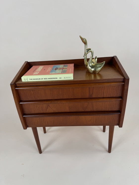 Image 1 of Small Danish Teak Cabinet with Curved Front – Perfectly Versatile