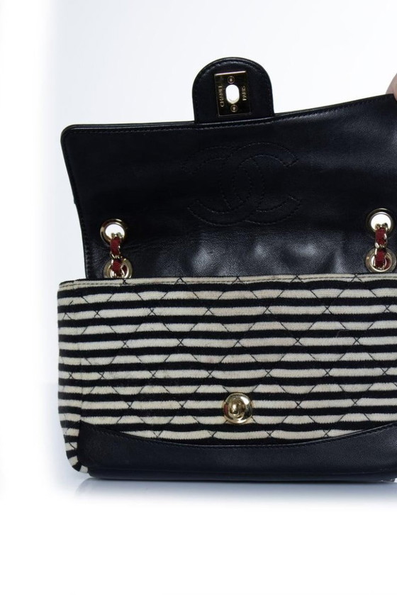 Image 1 of Chanel, Cruise 2014 Coco tas met klep in zeemansjersey