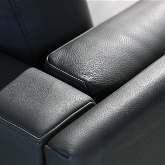 Image 1 of Canapé 3 places Leolux Bellice avec pouf, cuir noir