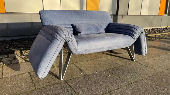 Image 1 of De Sede Design Sofa DS142 Leather (embossed) blue