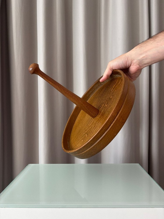 Vintage Wooden Serving Tray with Central Handle, Table accessories, Brown (photo 5 of 9)