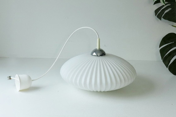 Vintage hanging lamp 50s 60s lamp UFO lamp Kalff Philips Evoluon – Pendant lamps, Glass (photo 4 of 6)
