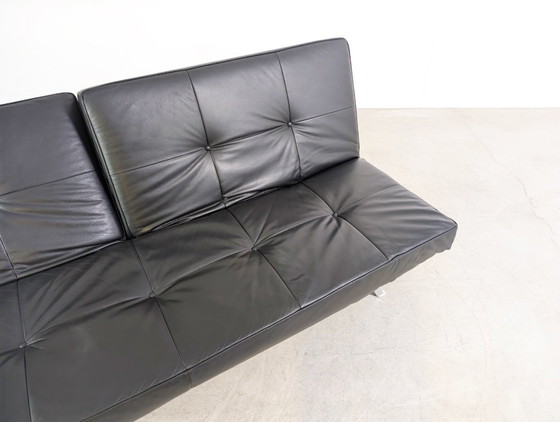 Image 1 of Sofá Smala de Ligne Roset original, de piel negra, diseño francés.
