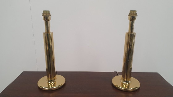 Image 1 of 2x XL Regency brass table lamp Baulmann Leuchten 80s