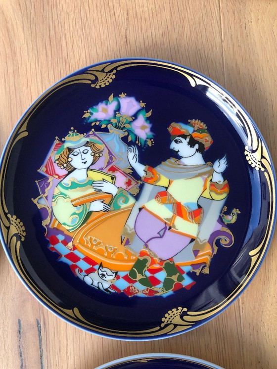 Image 1 of Set of 14 Rosenthal collector plates designed by Bjorn Wiinblad