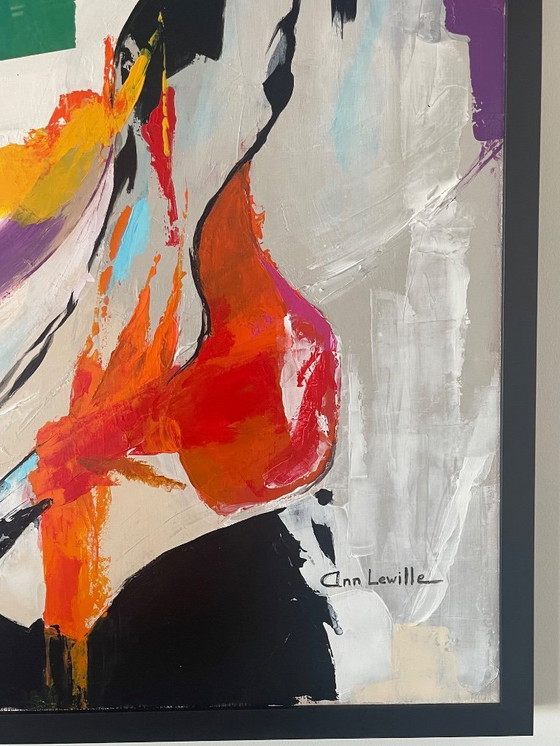 Image 1 of 1 Dipinto acrilico con parte collage su tela