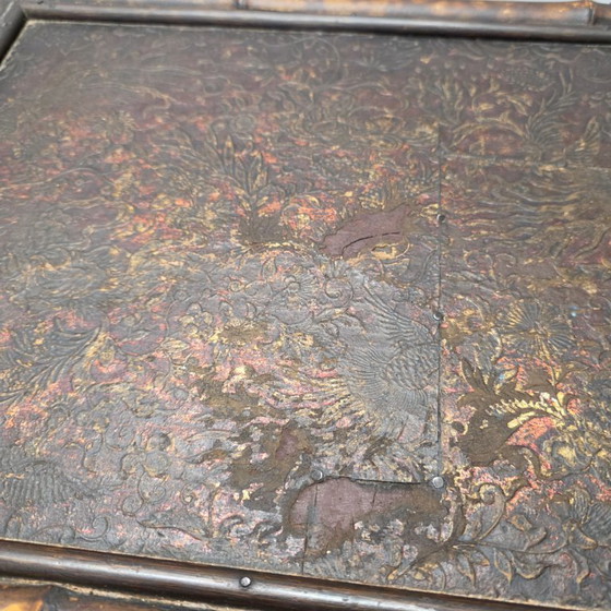 Image 1 of Antico comodino in bambù tartarugato, fine XIX secolo