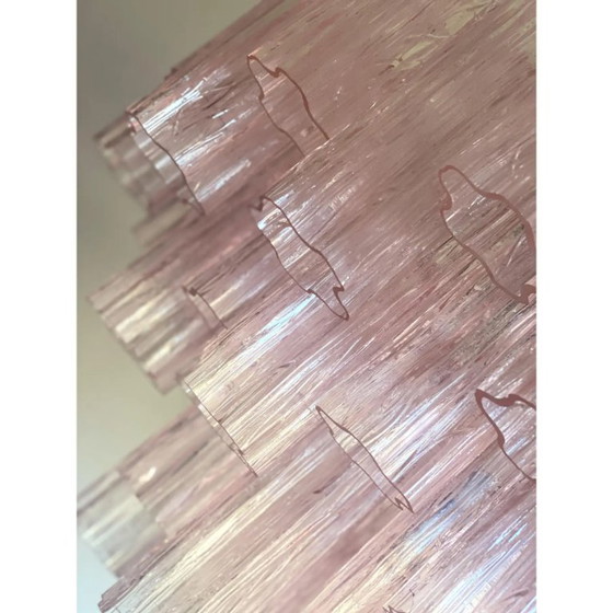Image 1 of Lámpara de techo de cristal rosa estilo Tronchi Murano, estilo araña.