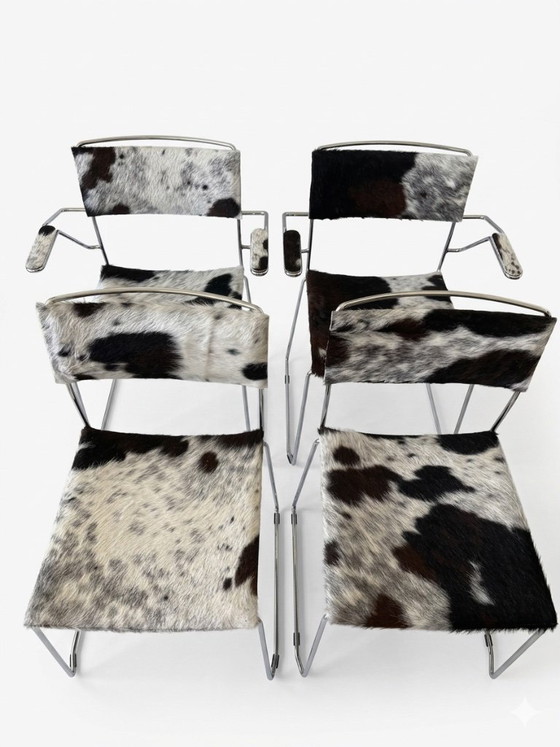 Image 1 of 4 unieke koeienvel stoelen 