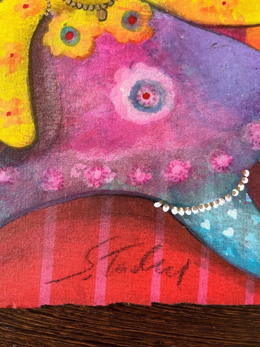 Signed work in mixed media Sabine Tuchel