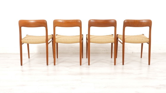 Image 1 of  4 X Vintage Dining Chairs Niels Otto Mller Model 75