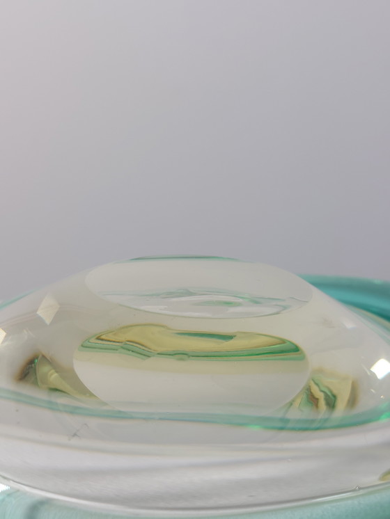 Image 1 of Vintage handgemaakte glazen schaal uit het midden van de vorige eeuw