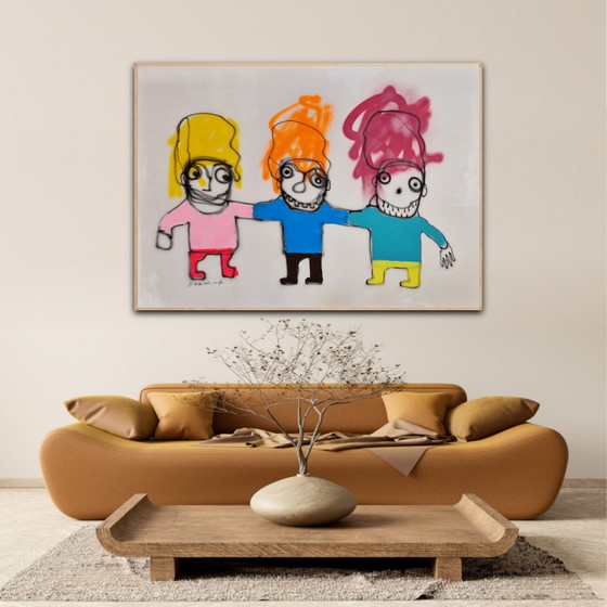 Image 1 of Peinture tendue Hamelink : joie connectée