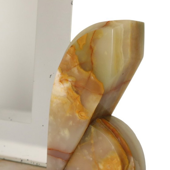 Cuadro grande estilo art déco con marco de fotos, mármol ónix y borde espejado. – Marcos de fotos, Marble (photo 12 of 22)