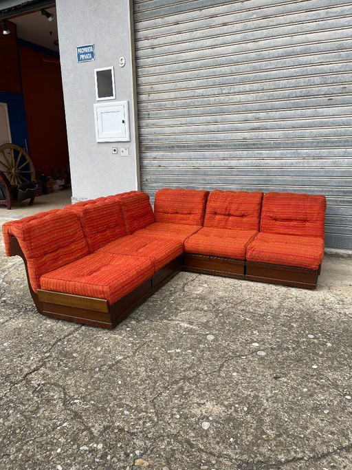 Modulaire stoelen 'Can Can' uit de jaren 60 in Italiaanse Mid-Century Modern-stijl van Luciano Frigerio.