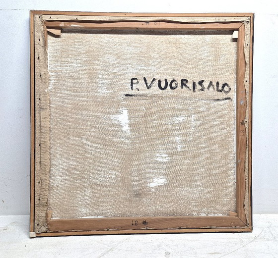 Image 1 of Olieverf op doek, gesigneerd en gedateerd 1971, van Pauli Vuorisalo (1944-2016), een Finse schilder.