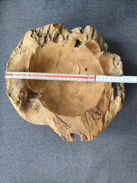 Image 1 of 🌿 Coupe en bois massif - teck, coupe en teck, décoration en bois