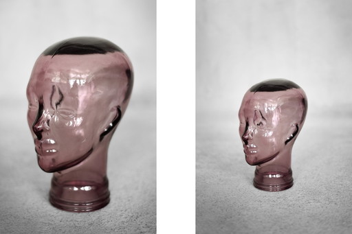 Vintage Mid Century Duitse Moderne Roze Glazen Kop, 1970