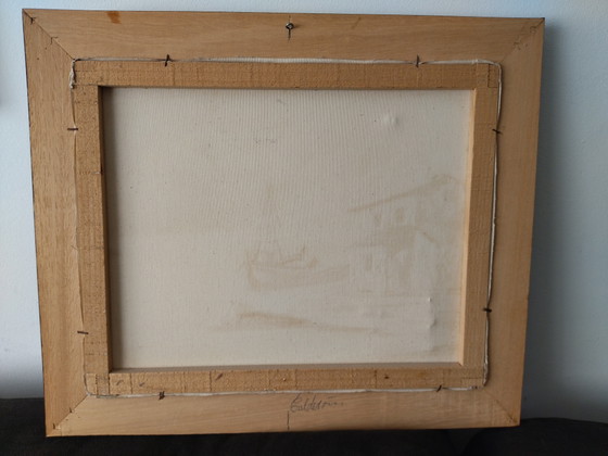 Image 1 of Vintage marine oil painting, 50x43cm