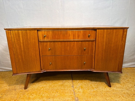 Image 1 of Mid-Century Retro Vintage Teak Sideboard by William Lawrence 1960  Elegant Storage • Beautiful Teak Grain • British Mid-Century 