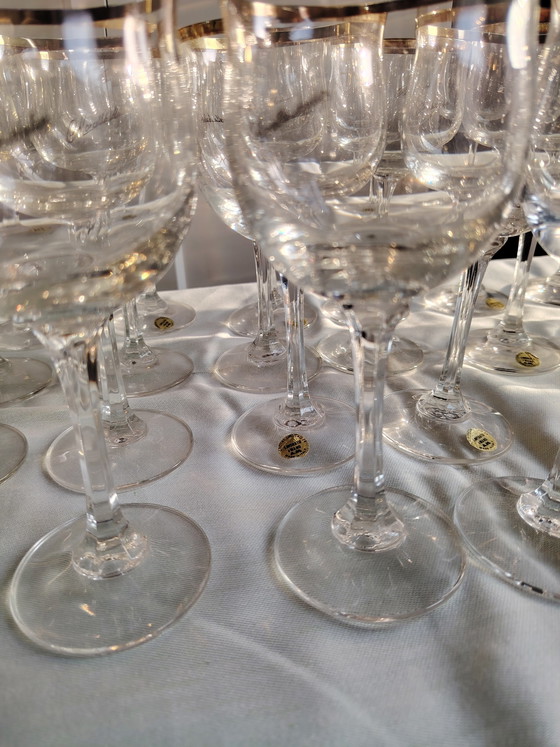Image 1 of Marcello Aglieri gold-edged crystal glasses