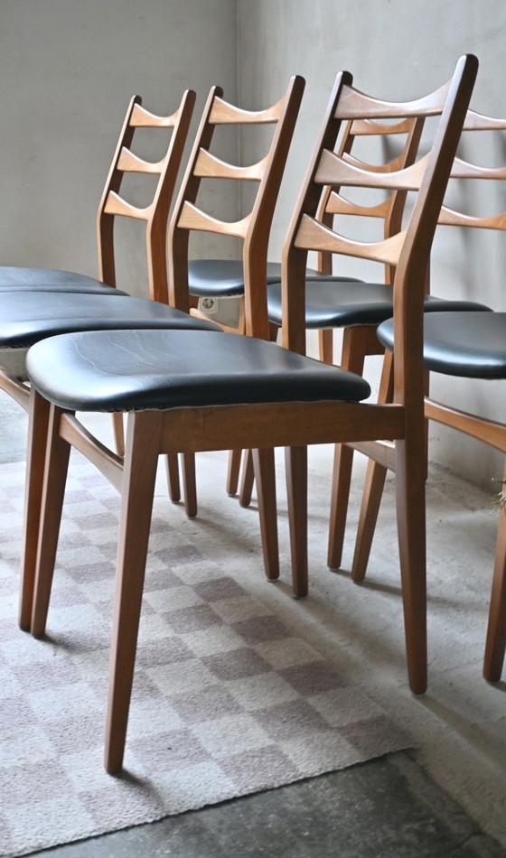 Image 1 of Vintage set van 6 eetkamer stoelen Baehre Mignon