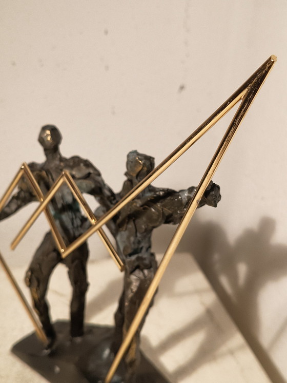 Image 1 of Modernist expressive bronze sculpture by Bernadette Leijdekkers
