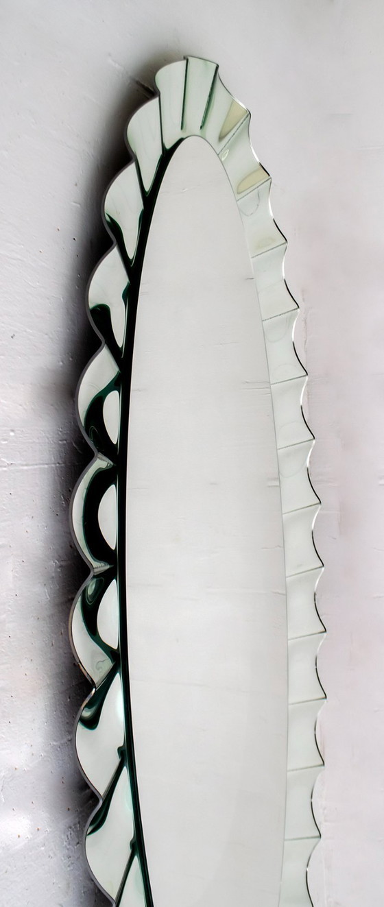 Image 1 of Grootschalige wandspiegel op spiegel in de stijl van Fontana Arte