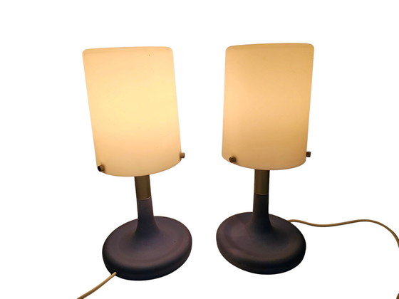 Image 1 of Ikea - Zweden - B0010 - tafellampjes (2) - kunststof design - 90's