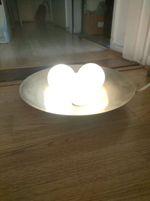 Design Lampe à ampoule massive en verre bol en acier inoxydable