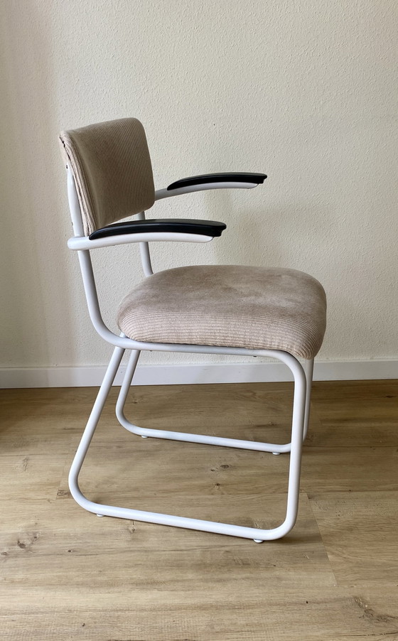 Ahrend De Cirkel Telaio Tubolare - Sedia a Slitta – Riciclata – Tessuto a Coste – Design Olandese Vintage (photo 15 of 15)