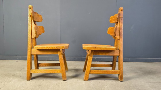 Image 1 of Vintage Spanish brutalist dining chairs, set of 6 - 1960s