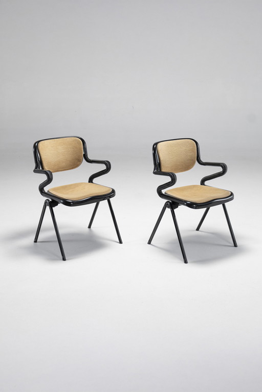 Pair Of Vertebra Chairs By E. Ambasz & G. Piretti For Anonima Castelli, Italy, 1970S