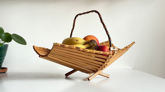 Image 1 of Hout en bamboe VINTAGE CHIC FOLDING TABLE BASKET