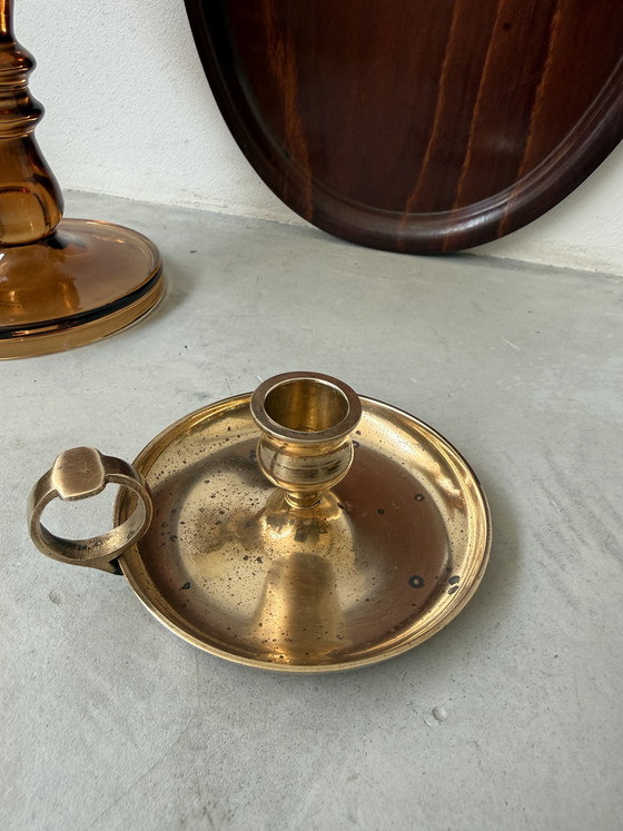 Image 1 of Vintage messing kandelaars set | mid century brass | sfeervol decor