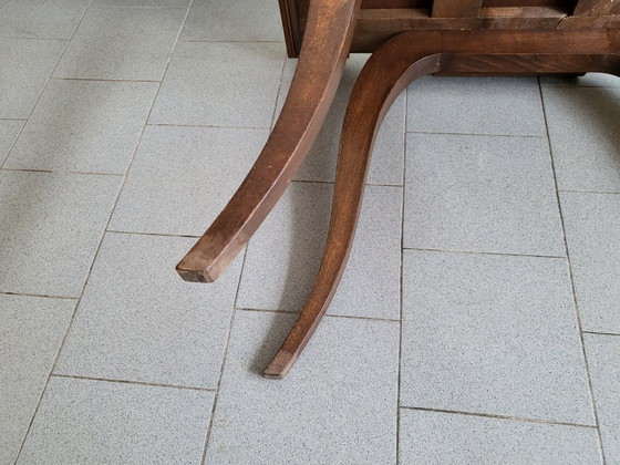 Image 1 of Vintage Art Deco Coffee Table/Side Table in Walnut, Oak & Glass with Mirror, 193040
