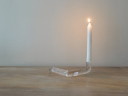 FLOW set of two glass candlesticks