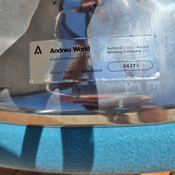 Juego de 4 taburetes giratorios de bar LINEAL COMFORT. Andreu world – Sillas giratorias, Chrome, Cotton (photo 5 of 7)