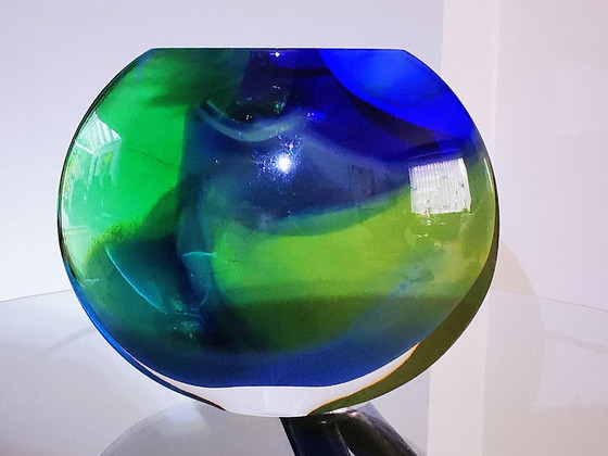 Image 1 of Verre d'art Hoglund, vase Ellips, années 1980
