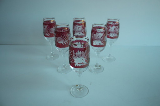 Ensemble de six verres à pied, Bohemia Crystal, années 1990.