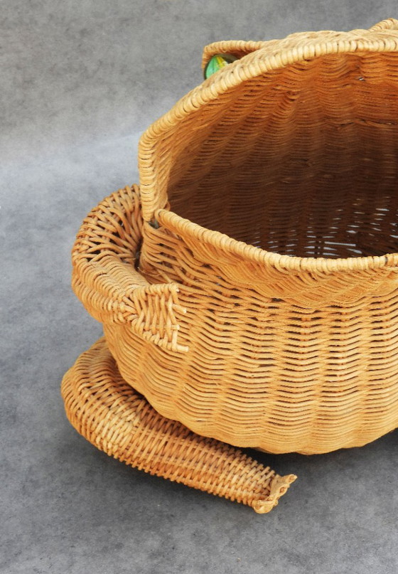 Panier Grenouille en Osier Français Olivier Cajan, circa 1970 – Porte-revues, Glass (photo 9 of 9)