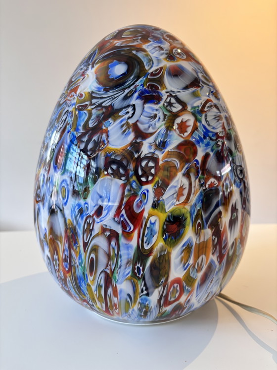 Image 1 of Lampada da tavolo in stile contemporaneo in vetro di Murano veneziano multicolore con murrine Millefiori