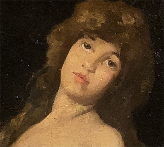 Image 1 of Early 20th Century French School Female Nude – Oil on Wood Panel, Framed