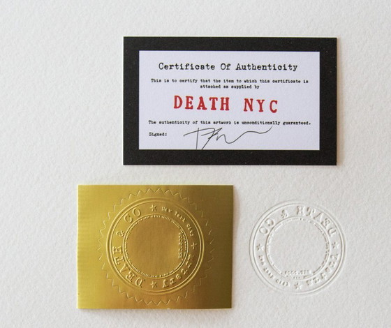Image 1 of DEATH NYC Estampe d'art signée avec certificat d'authenticité