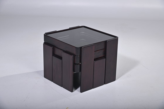 Image 1 of SET OF 3 NESTING TABLES BY GIANFRANCO FRATTINI FOR CASSINA