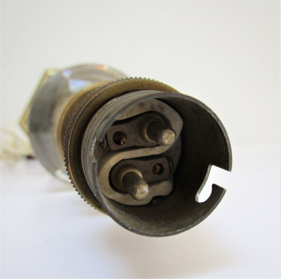 Image 1 of vintage opaline crystal bronze lamp