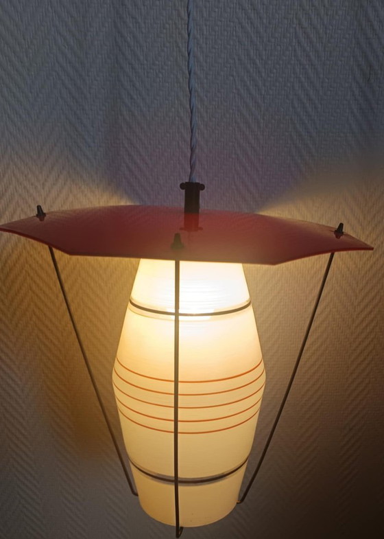 Image 1 of Lampada a sospensione vintage in vetro e plexiglas, anni '60