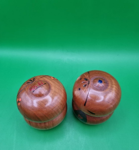 Paire de Kokeshi vintage par Takeda Masashi (1930-2015) – Objets déco, Wood (photo 5 of 6)