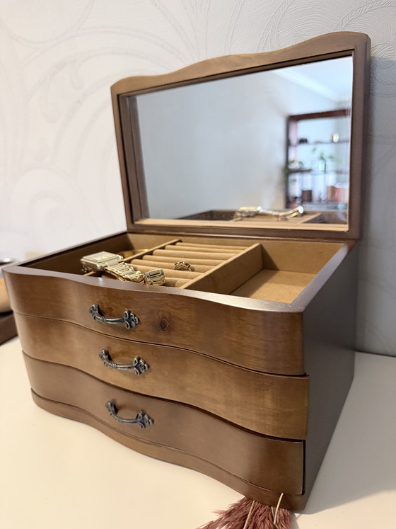 Boîte à bijoux avec miroir – Armoires de rangement, Wood, Glass (photo 6 of 7)