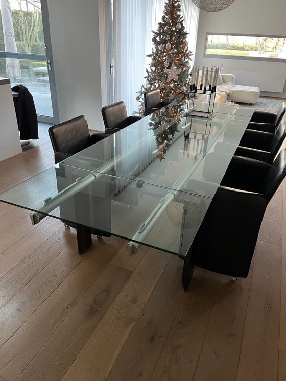 Image 1 of Desalto Stilt 430 design tafel met 6 kuipzeteltjes in leder